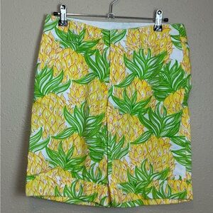 Lilly Pulitzer Bermuda Shorts Size 0 Palm Beach Fit Pineapple Print White